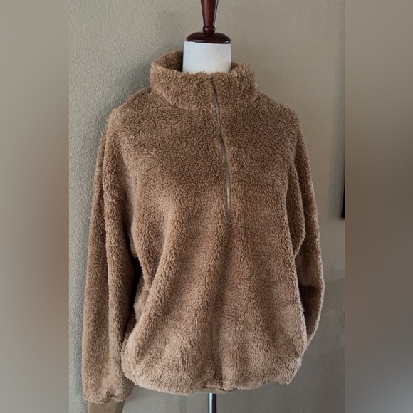 Half zip oversized teddy soft pullover - Picture 5 of 7